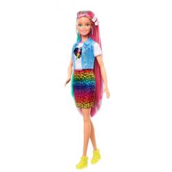 Barbie Leopardo Cabelo Arco-Íris