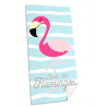 Toalha de Praia Flamingo Rosa/Azul