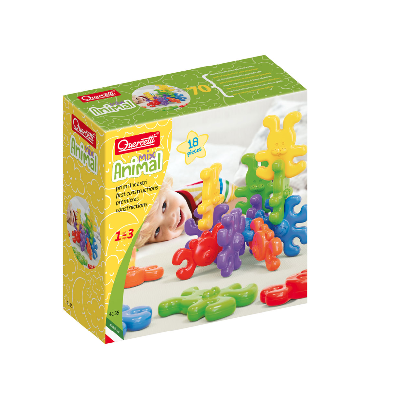 Geokid Animais Encaixes Jumbo 18 pcs Quercetti