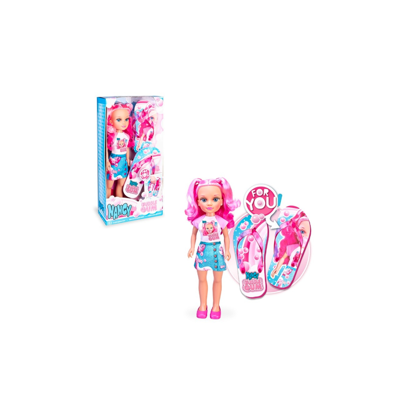 Nancy Boneca Verão Rosa com Chinelos a Combinar