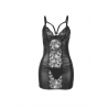 Vestido + Tanga Couro Preto