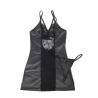 Vestido + Tanga Couro Preto