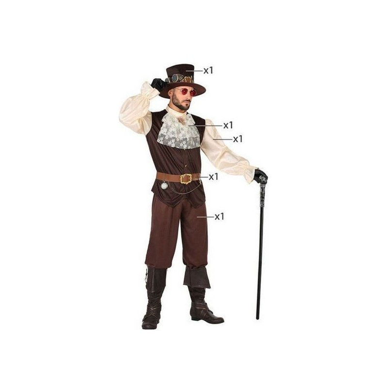 Atosa traje steampunk homem adulto distopia