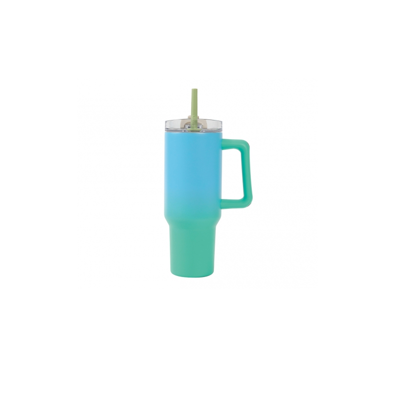 Tumbler verde/azul  – Copo Térmico em Aço 1200ml