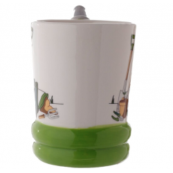 Caneca de cerâmica jardim com Asa em forma de Mangueira