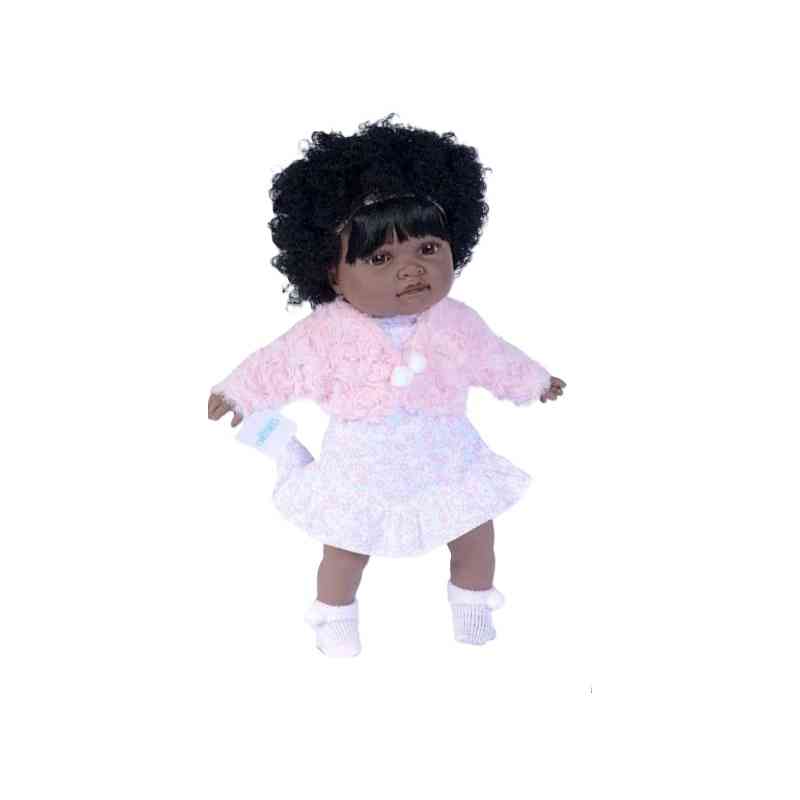 Boneca Mulata com Cabelo e Chora 40Cm
