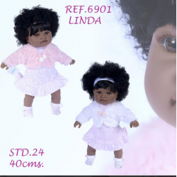 Boneca Mulata com Cabelo e Chora 40Cm
