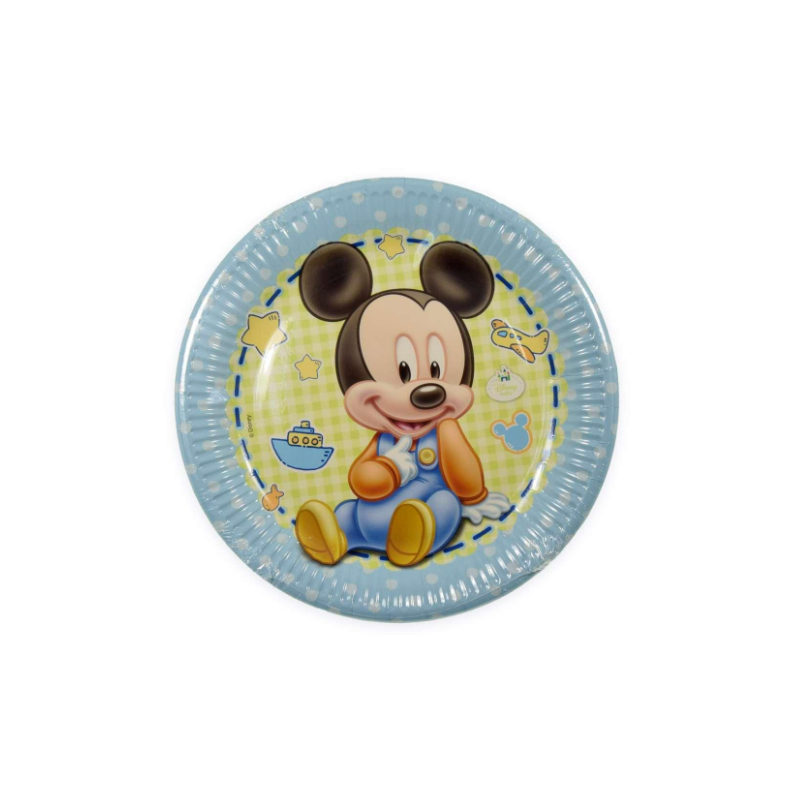 Pratos Festa Mickey Bebé 23cm