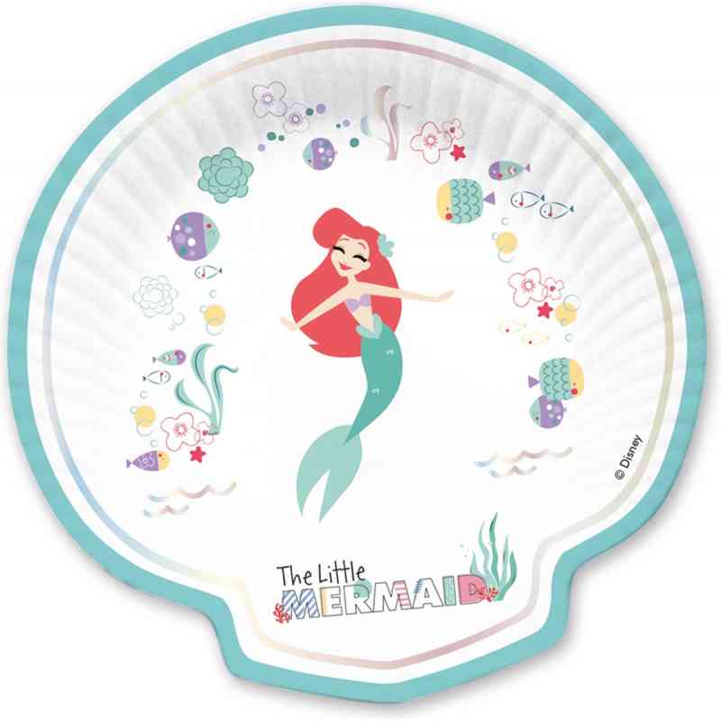 Pratos de Papel Festa Ariel Atlantika 23 cm