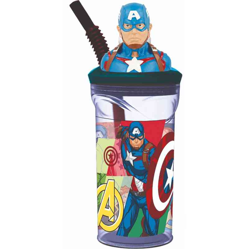 Garrafa 3D Capitão América 360ml