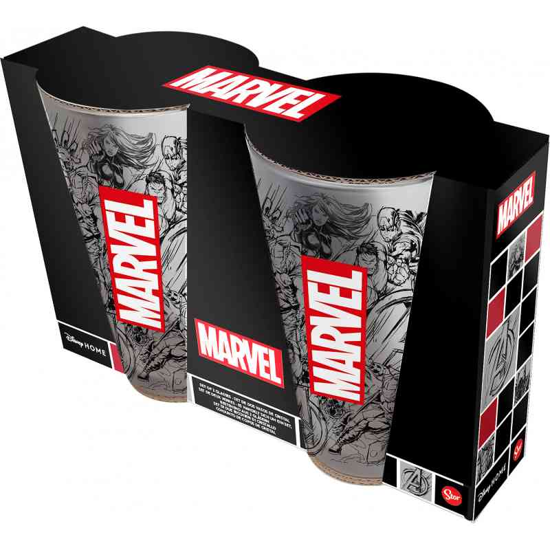Conjunto 2 Copos Vidro 490 ML - Marvel