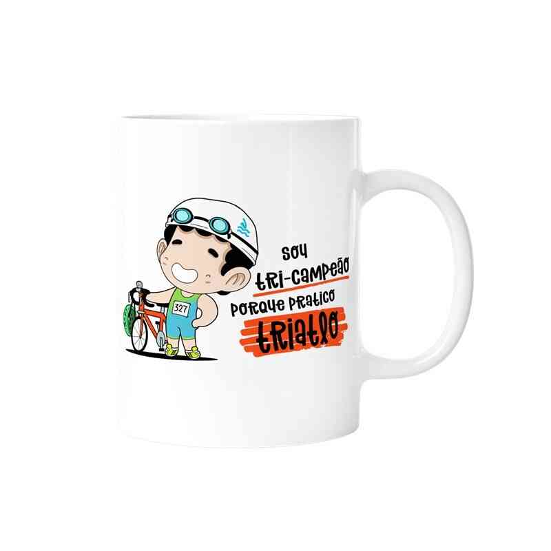 Caneca sou Tricampeão porque pratico Triatlo