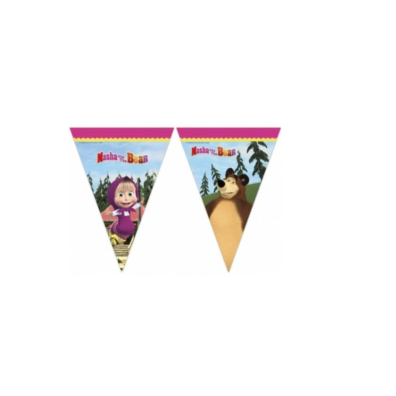 Bandeirola de Festa Masha and the Bear