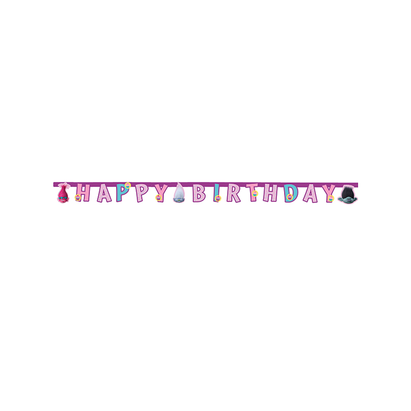 Faixa de Festa Trolls Happy Birthday