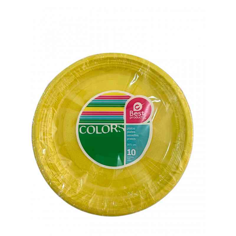 Pratos de plástico Amarelo 20,5cm