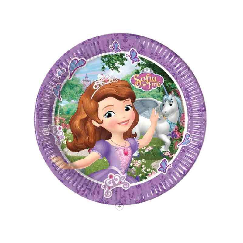 Pratos papel festa Princesa Sofia 23cm
