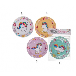 Pratos papel festa Unicónio...