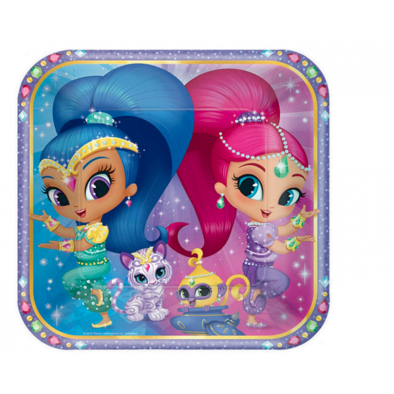 Pratos de papel Festa Shimmer & Shine Partyware  23 cm