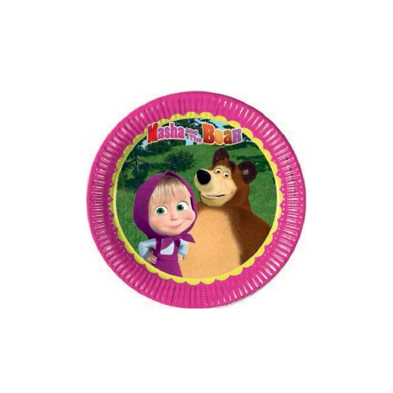 Pratos de papel  Festa Masha and the Bear 23 cm