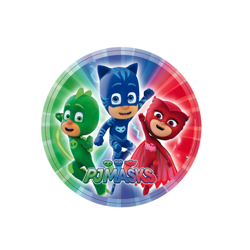 Pratos de papel Festa PJ Masks 23 cm