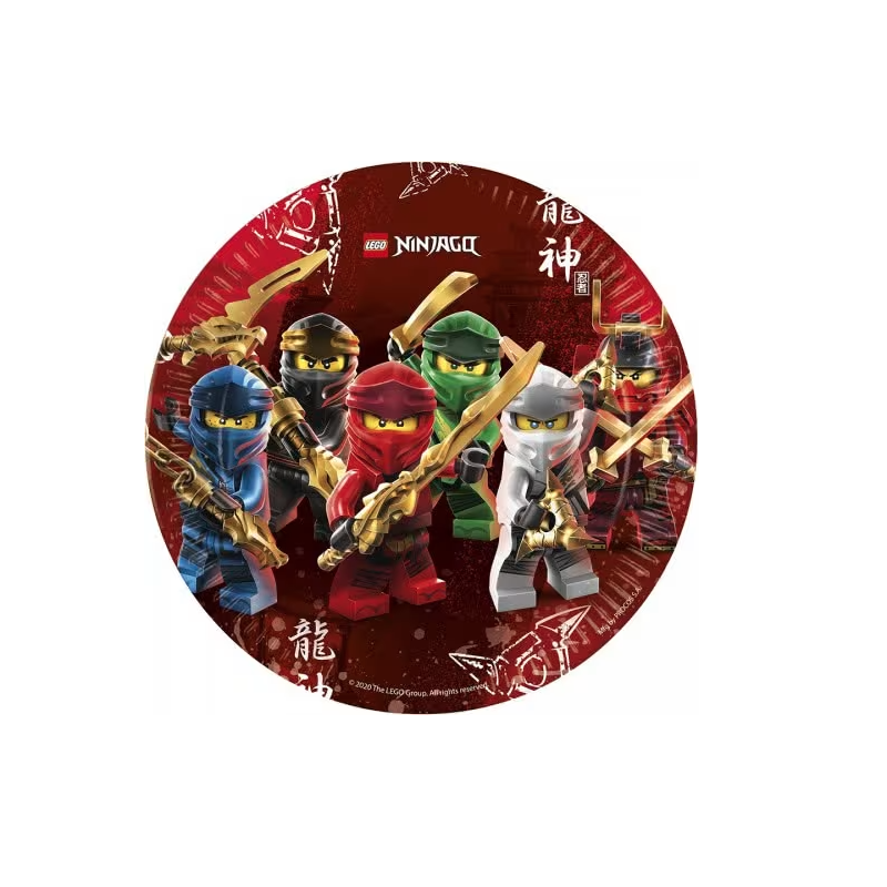 Pratos de Papel 23cm Festa Ninjago- Lego