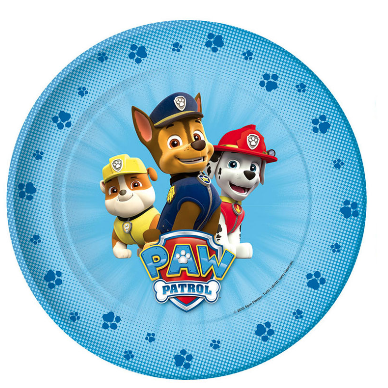 Pratos de Papel 23cm Festa Patrulha Pata