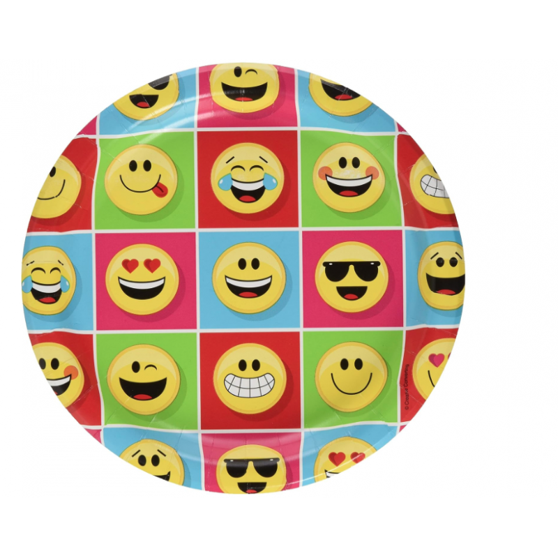 Pratos de Papel 23cm Festa Emojis