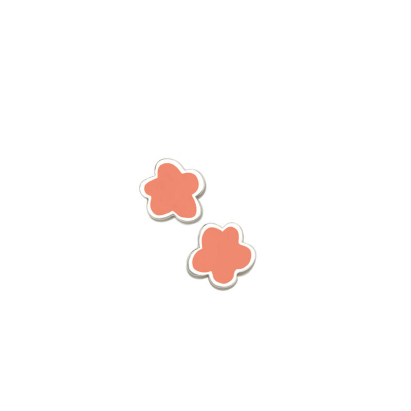 Brincos Superagatha pastel flor ligth coral