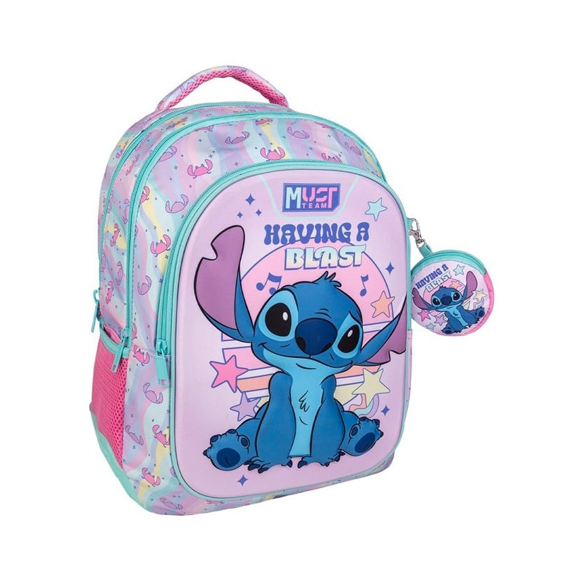 Mochila Escolar Dupla Stitch Have A Blast Must Team