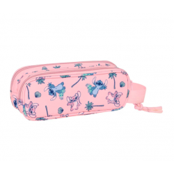 Estojo duplo Safta Lilo & Stitch rosa pastel