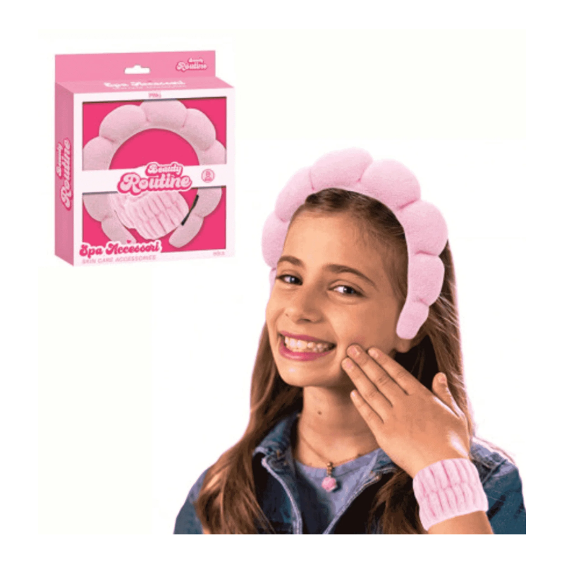 Conjunto de acessórios para rotina de beleza de spa, faixa de cabeça e pulseira