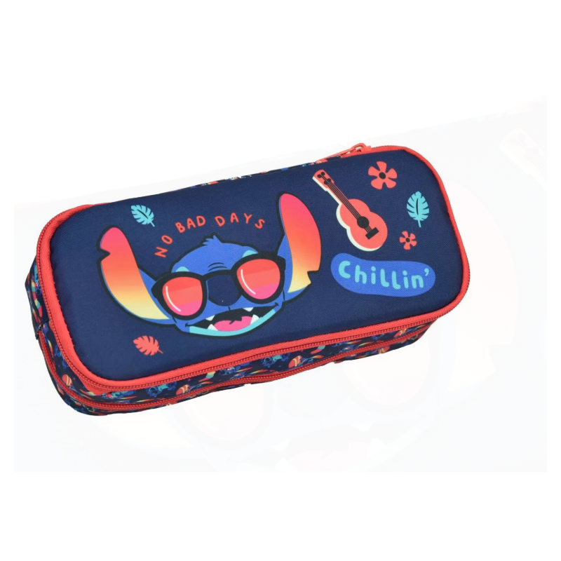 Estojo oval duplo Lilo & Stitch No Bad Days