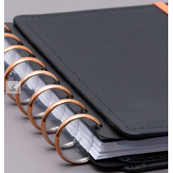 Discos e elástico rose gold G para o Caderno Inteligente