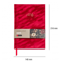 Notebook A5 de Veludo Vermelho Highland Days