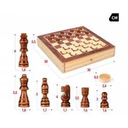Jogo de Xadrez COLORBABY 2 em 1 madeira com caixa