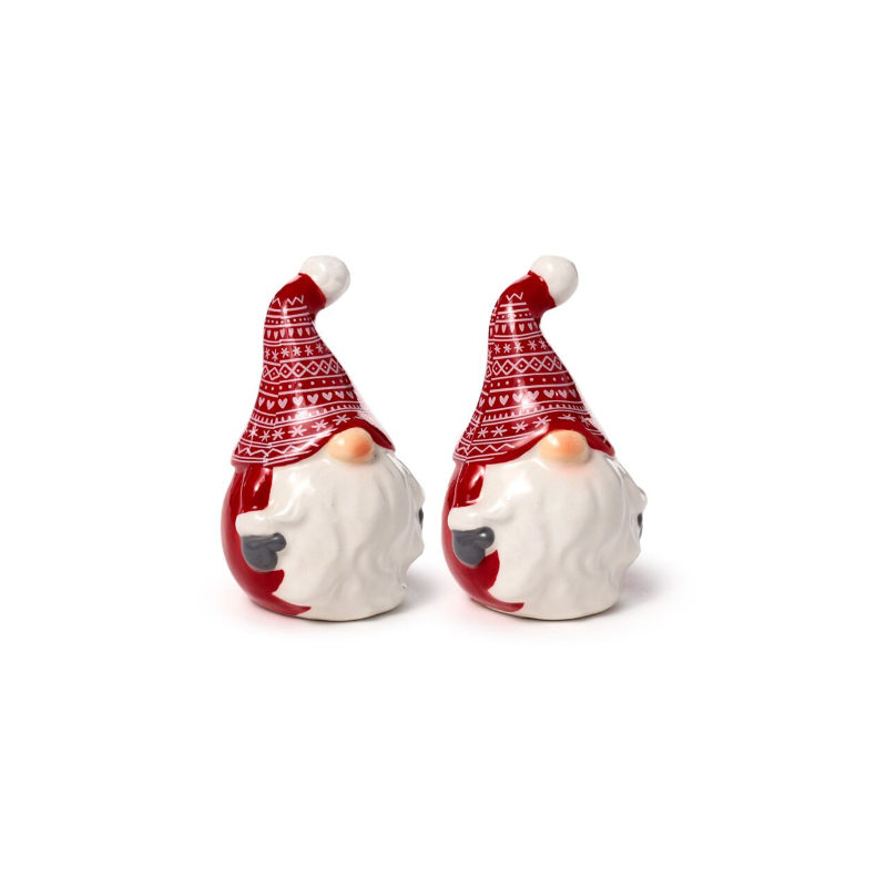 Set de Sal e Pimenta em cerâmica Gnomo de Natal