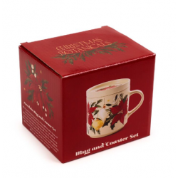 Conjunto de caneca e tampa com base Natal Botânico
