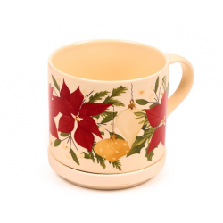 Conjunto de caneca e tampa com base Natal Botânico