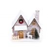 Casa de Natal c/decoração LED com dupla fachada em bétula prateada