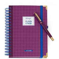 Conjunto de Agenda Office 2026 Diária + caneta - A vida é hoje