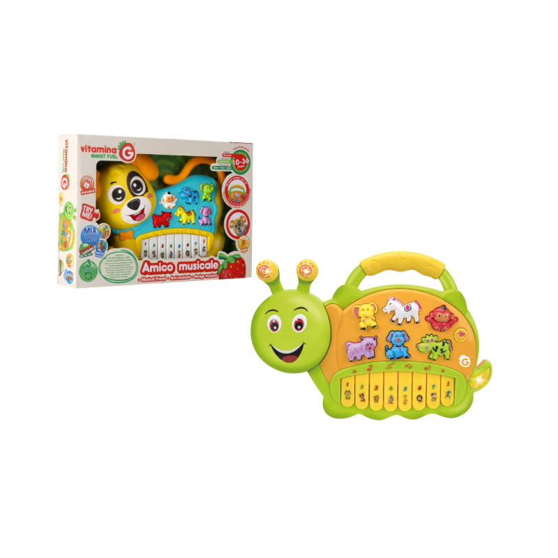 Tambores musicais sortidos de lagarta/cachorro com vitamina G