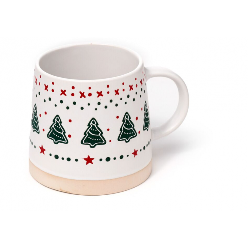 Caneca de grés com árvore de Natal