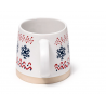 Caneca de grés com floco de neve