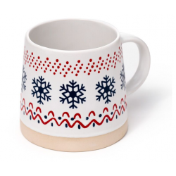 Caneca de grés com floco de...