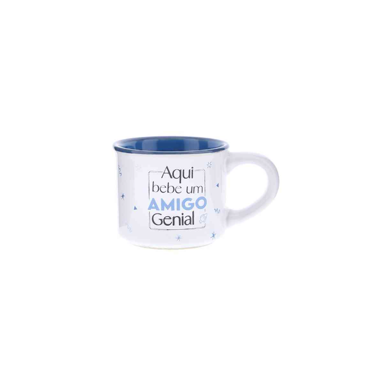 Chávena de café "Aqui bebe um amigo genial"