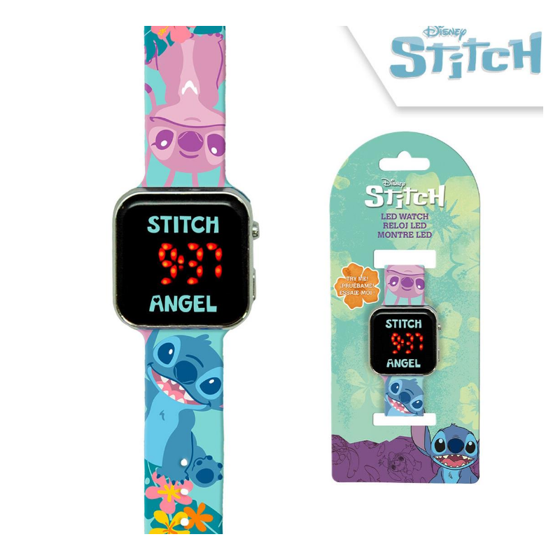 Relógio Led Stitch Tropical