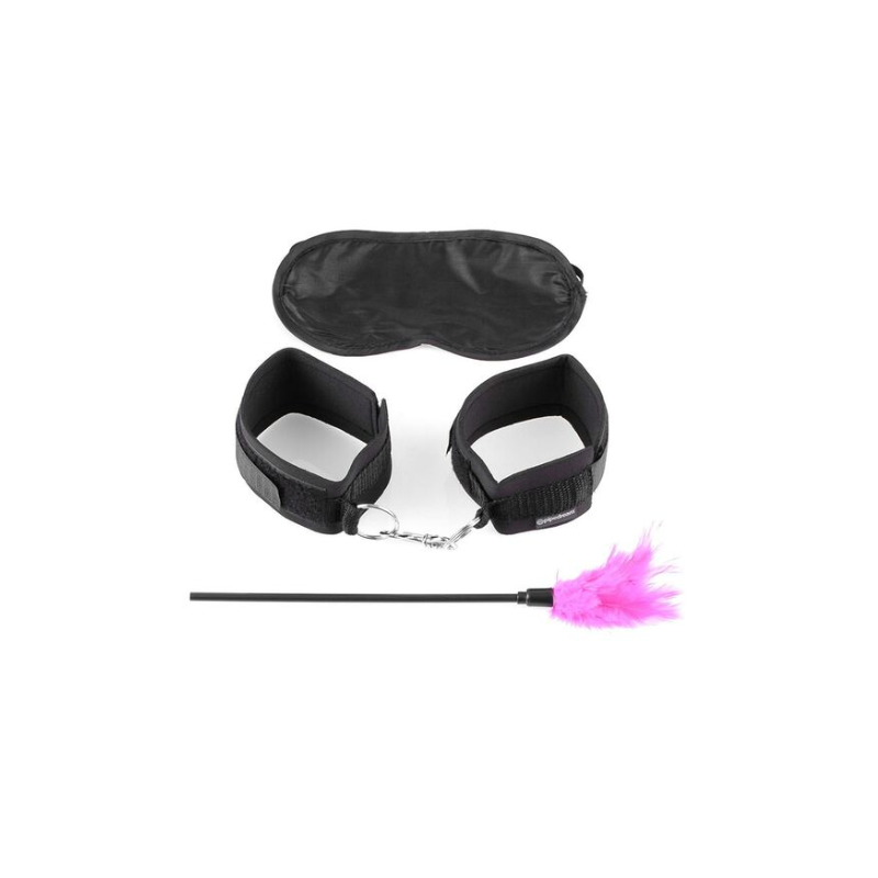 Kit Fantasia Sensual Algemas+Mascara+Penas