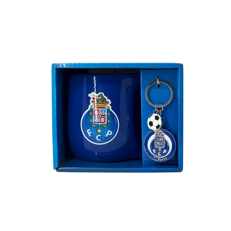 Conjunto de caneca com emblema metálico+ Porta chaves FCP