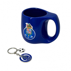 Conjunto de caneca com emblema metálico+ Porta chaves FCP