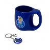 Conjunto de caneca com emblema metálico+ Porta chaves FCP